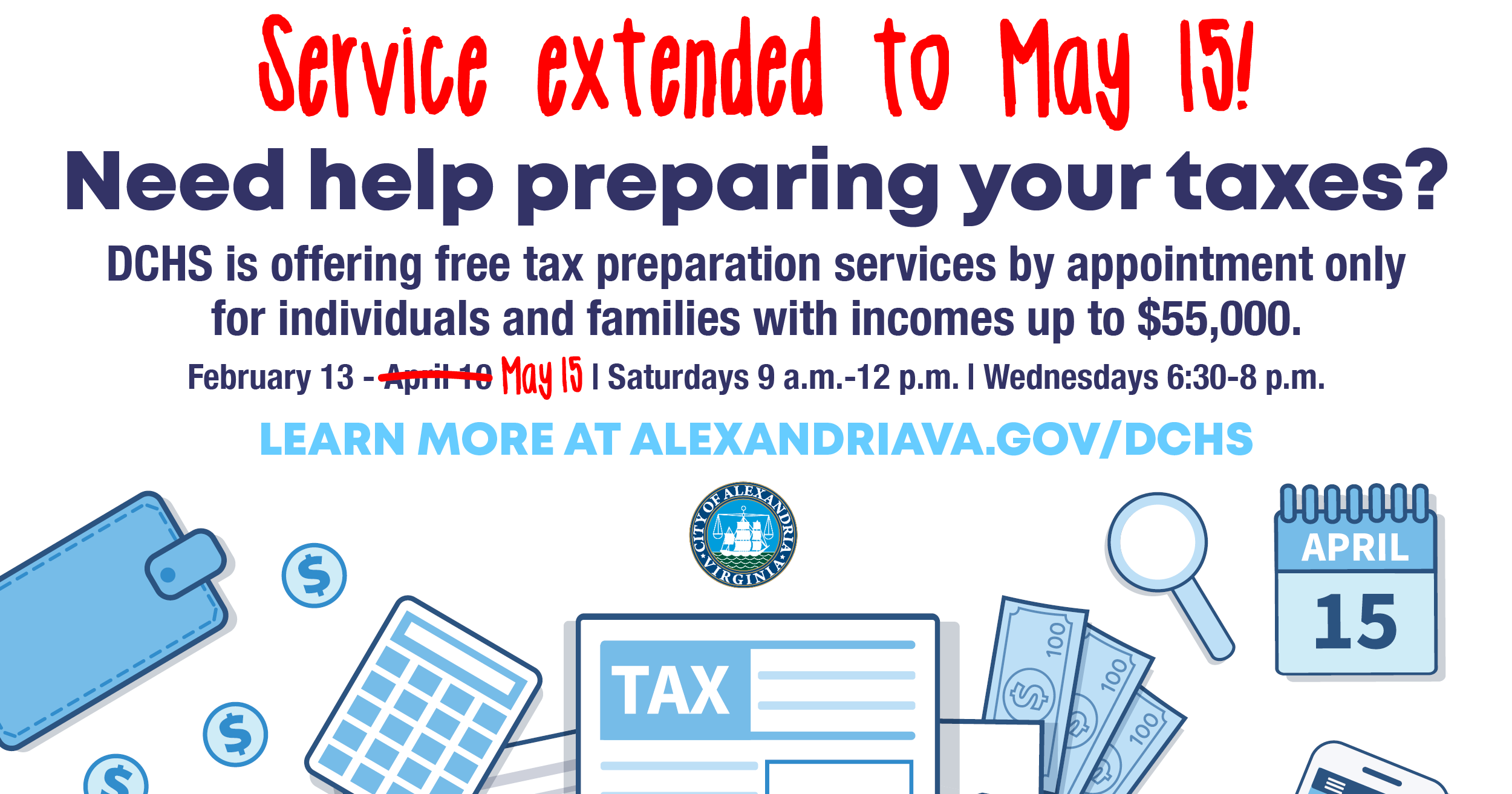 [Archived] Tax Preparation Service Extended to May 15 City of